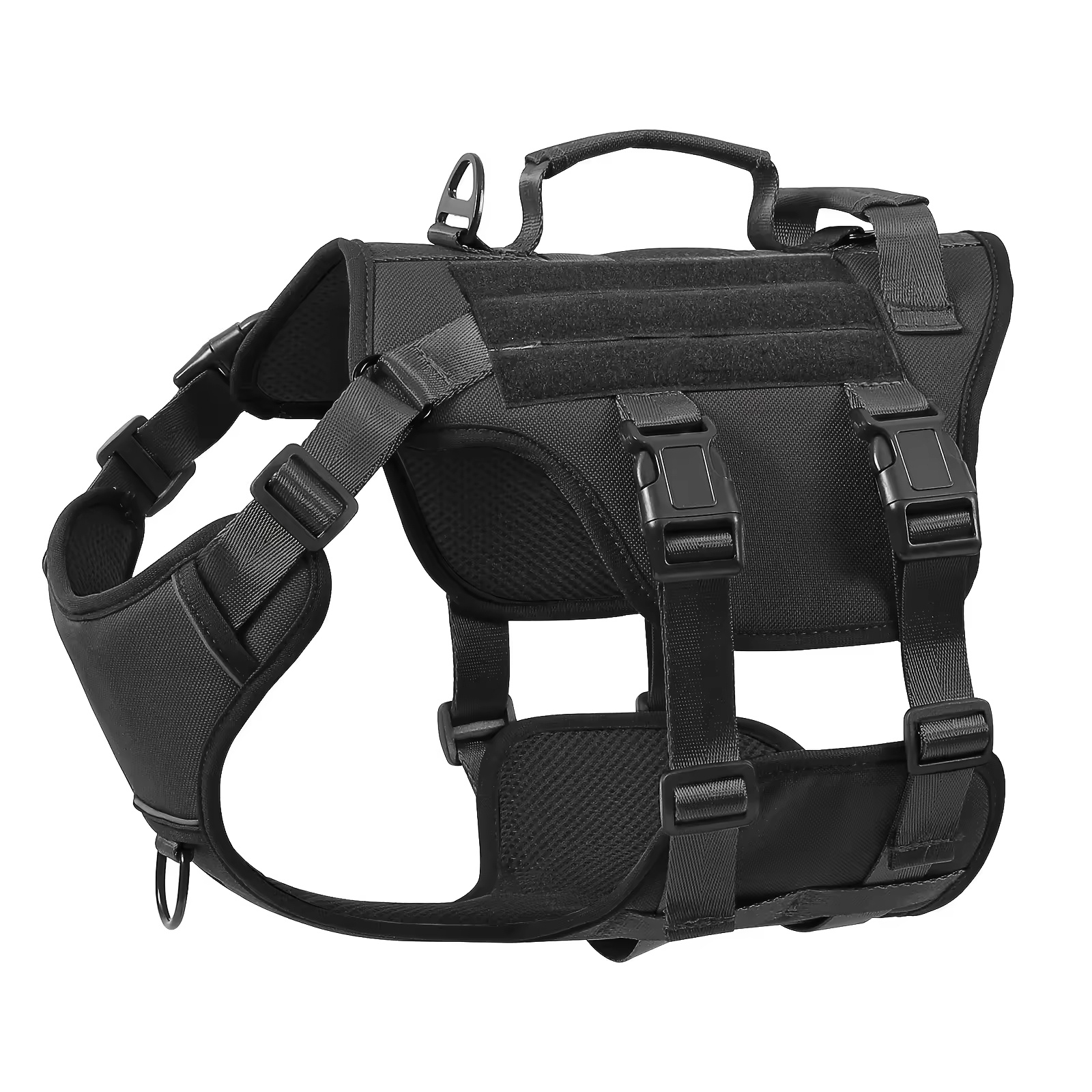 Heat-resistant Durable Nylon Tactical Service Dog Harness, Adjustable No-pull Reflective Vest With Dual Handles For Large Dogs - Image 5