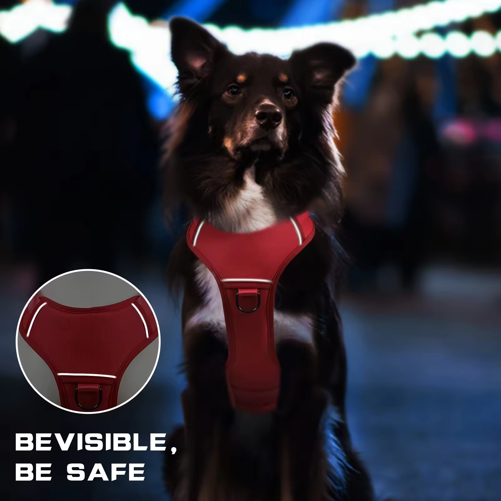 Heat-resistant Durable Nylon Tactical Service Dog Harness, Adjustable No-pull Reflective Vest With Dual Handles For Large Dogs - Image 8